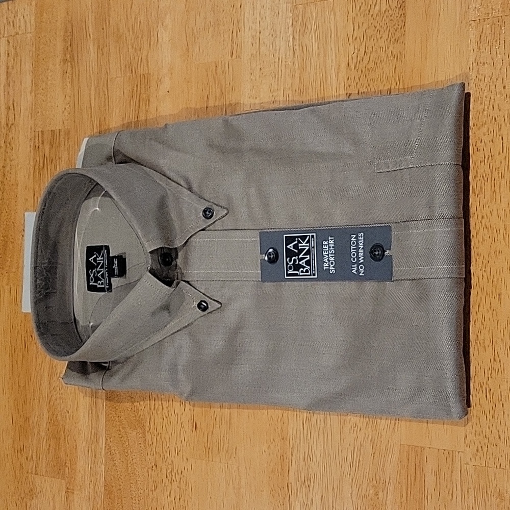 JoS A Bank men's size L brown traveler sportshirt